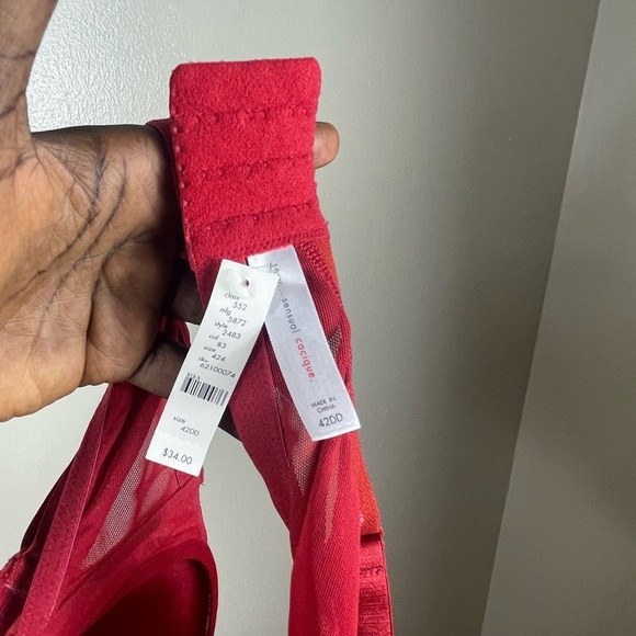 Cacique Red Lace Full Coverage Bra with Underwire Support - Picture 5 of 6